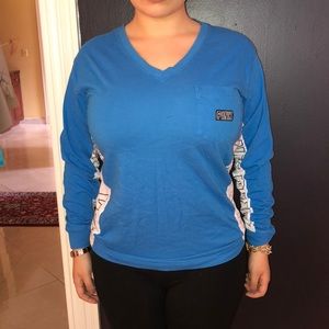 Blue pink long sleeve shirt size extra small (xs).
